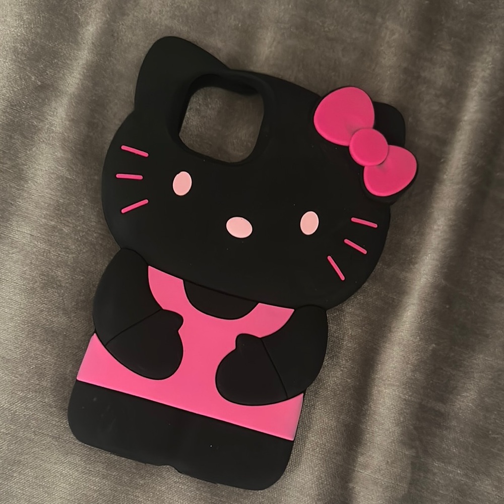 Hello kitty phone case Cute Black and Pink Cat Phone Case size 12 pro - Picture 3 of 3